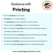 english sentences for printing