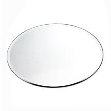 Round Beveled Edge Mirror Candle Plate