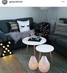 Dark Grey Couch White Coffee Table