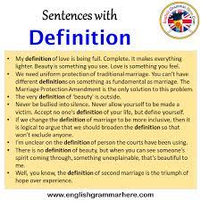english sentences for definition
