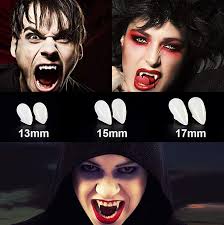 Everplus 3 Different Sizes Vampire Fangs Tooth With Adhesive For Halloween Party Cosplay Favors Props Decoration