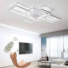 Led Ceiling Light Dimmable Living Room Kitchen Island Table Light Fixture With Remote Control Modern Dining Room Flush Mount Acrylic Chic Design Ceiling Chandeliers Lighting For Bedroom Bathroom Lamp Amazon Com