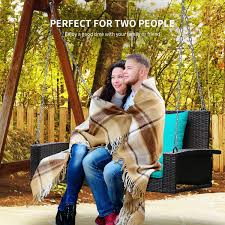 2 Person Wicker Hanging Porch Swing