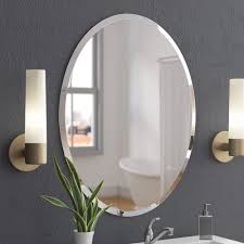 glass oval bathroom mirror thickness
