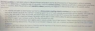 nutrition quackery is a term which