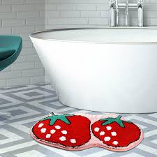 strawberry bath mat cute fruit shaped