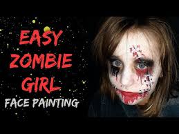 easy zombie face painting halloween