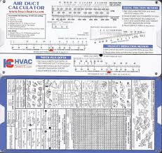 Air Duct Sizing Calculator Slide Chart Hvac Ductulator
