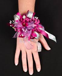 purple paradise prom corsage in