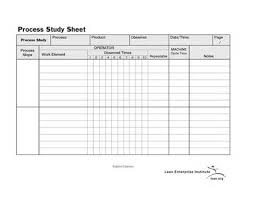 Process Time Study Template Standard Work Process Study
