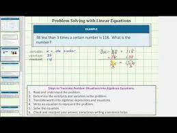 Write And Solve A Linear Equations To