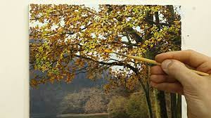 autumn tree oil painting tutorial