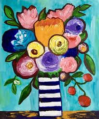 bouquet of abstract naive flowers
