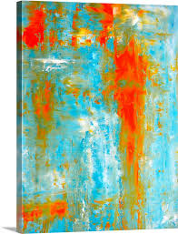 Teal And Orange Abstract Art Painting