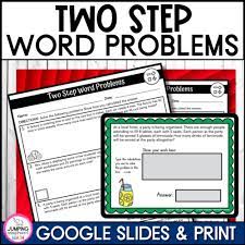 Two Step Word Problems With All Four