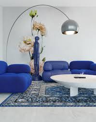 living room decor blue couch interior