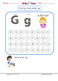 kindergarten letter g worksheets find