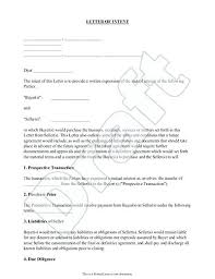 Letter Of Intent Template Sample Letter Of Intent Document Preview
