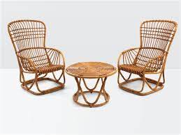 wicker furniture made up by two chairs