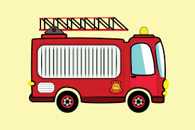 cartoon fire truck vector art icons