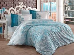 bed cover set turquoise double modern