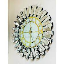 Silver Oversize Wall Clock And Decor
