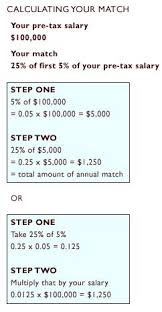 doing the math on your 401 k match