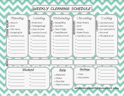 Weekly Cleaning Schedule Printable Task List Templates