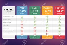 Pricing Table Design For Business Price Plan Web Hosting Or