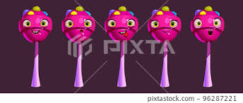 funny lollipop character face emoji
