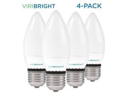Viribright Led Candelabra Bulbs 3 2w 25 Watt Equivalent Led Light Bulbs Warm White 2700k 270 Lumen E26 Led Bulb Base Pack Of 4 Newegg Com