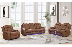 3 pc luz saddle reclining sofa set