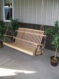Rustic Hickory Outdoor Swing With