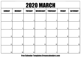 Printable March 2020 Calendar Templates Helena Orstem Medium