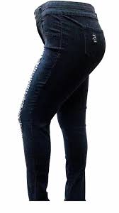 Dm Womens Plus Size Blue Denim Jeans Stretch Skinny Ripped Distressed Pants 1110