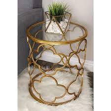 Accent Table With Clear Glass Top 67056