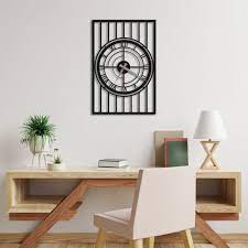 Modern Rectangle Metal Wall Clock Metal