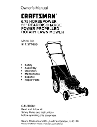 150050 in stock 1 available. Craftsman 917377690 User Manual Gas Walk Behind Lawnmower Manuals And Guides L0040142