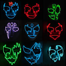 China Party Led Ghost Face El Light Up Mask China El Mask And El Wire Mask Price