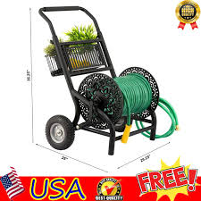 Garden Metal Hose Reel Cart With Wheels