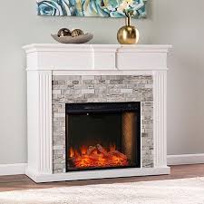 Electric Fireplace With Faux Stone