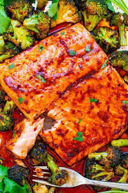 sheet pan asian salmon and broccoli