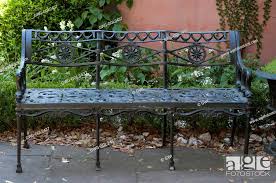 Ornate Black Cast Iron Garden Bench