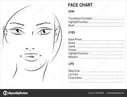 face chart makeup artis blank face