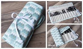 diy fabric makeup brush roll case free