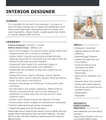interior designer objectives resume
