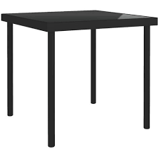 Outdoor Dining Table Black 80x80x72 Cm