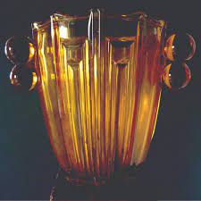 Art Deco Amber Glass Vase By Jobling