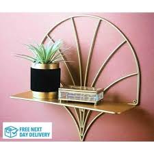 Art Deco Shelf Gold Wire Metal Floating