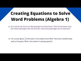 Solve Word Problems Algebra 1